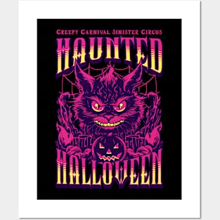 Halloween cat, scary cat, scary halloween, spooky halloween, halloween tee, scary cat, cats Posters and Art